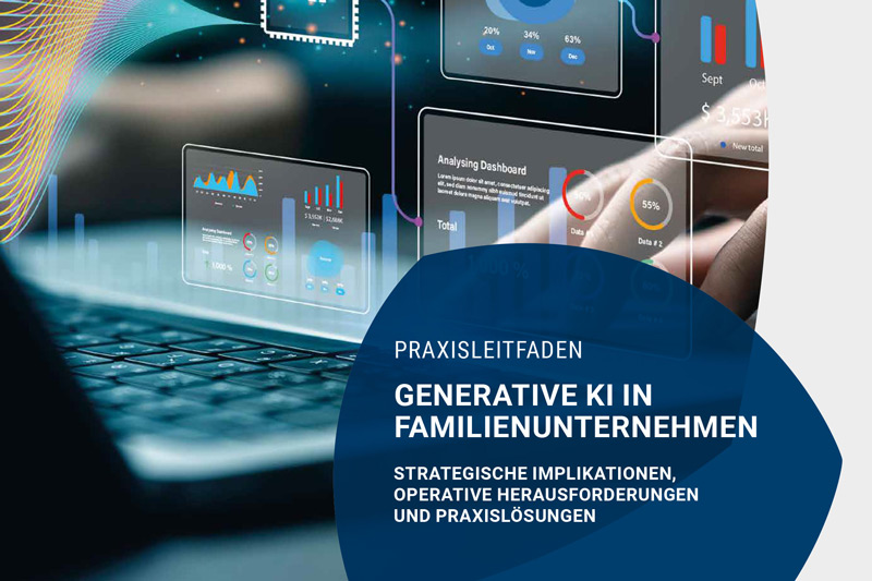 Titelseite des Praxisleitfadens "Generative KI in Familienunternehmen"