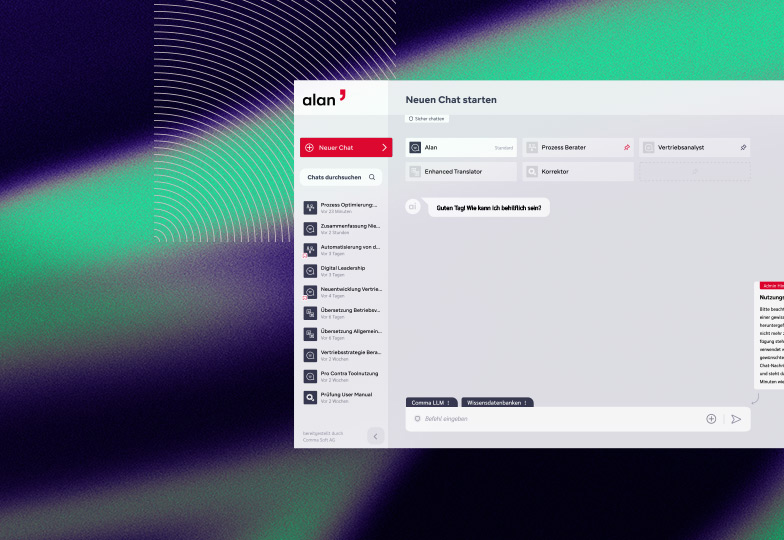 User Interface von Alan