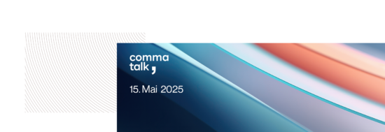 Bannerbild Comma Talk 2025 am 15. Mail