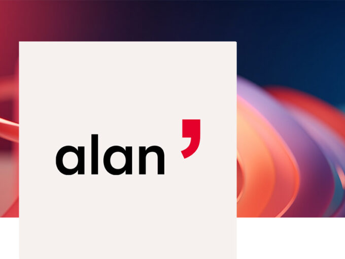 Alan Logo mit abstraktem Schmuckbild