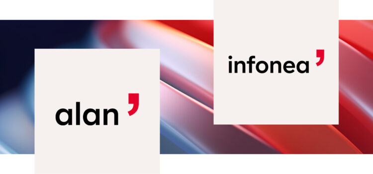 Alan und INFONEA Logo mit abstraktem Schmuckbild