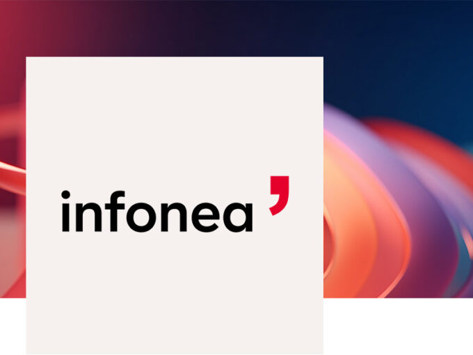 INFONEA Logo mit abstraktem Schmuckbild