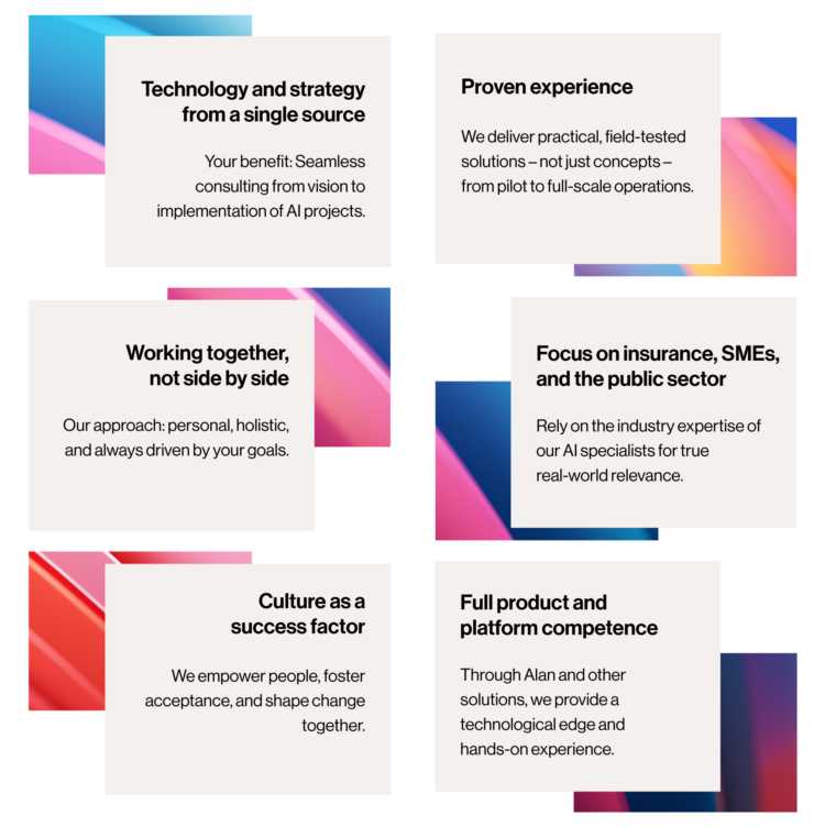 Infographic WHYs from Comma Soft: including strategy from a single source, experience, industry know-how, platform expertise and much more.