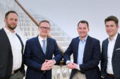 Gruppenfoto Dr. Markus Knappitsch, Prof. Dr. Markus Gabriel, Benjamin Schulte und Dr. Andrej Fischer